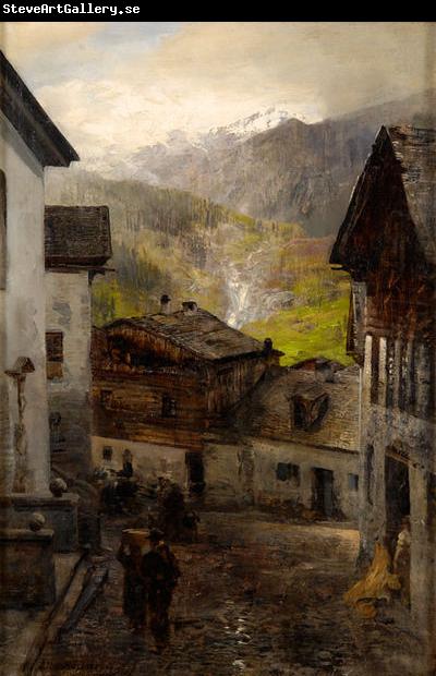 Oswald achenbach Bergdorf am Fub des Rigi